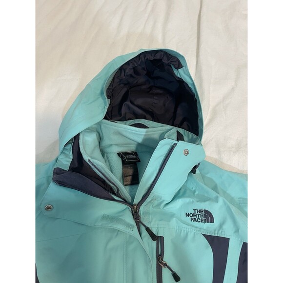 the north face Women’s 2 in 1 jacket Sz M Removable Inner Fleece & Hood Teal - Picture 7 of 16